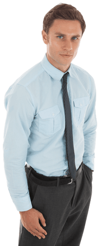Transparent Businessman with Confident Posture and Hand in Pocket