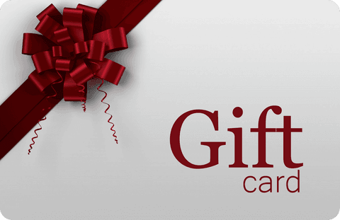 Gift Card with Red Ribbon on Transparent Background