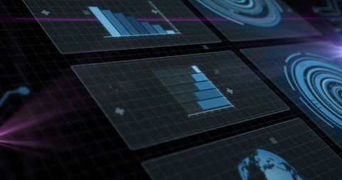 Futuristic Digital Holograms of Data Reports and Technology Graphics - Download Free Stock Images Pikwizard.com
