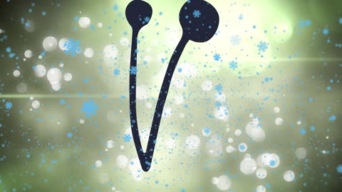 Whimsical Snowfall with Abstract Shapes