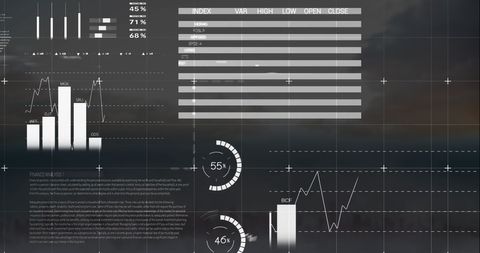 Business Infographic Interface Over Modern Cityscape at Sunset - Download Free Stock Images Pikwizard.com