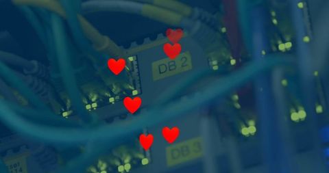 Hearts Over Server Equipment Symbolizing Technology Appreciation - Download Free Stock Images Pikwizard.com