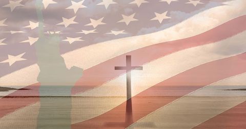 Symbolic Merging of Freedom and Faith Across American Flag