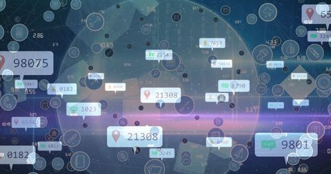 Digital Global Network with Social Media Overlay - Download Free Stock Images Pikwizard.com