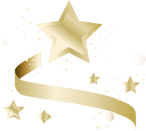 Shining Gold Star with Ribbon and Confetti on Transparent - Download Free Stock Videos Pikwizard.com