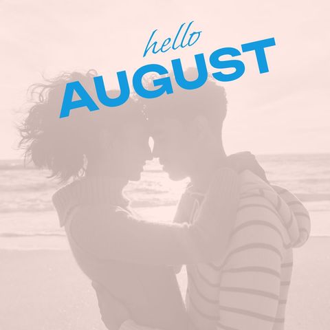 Welcome August with Loving Couple on Serene Beach