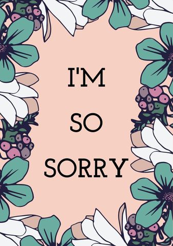 floral apology card with elegant design - Download Free Stock Templates Pikwizard.com
