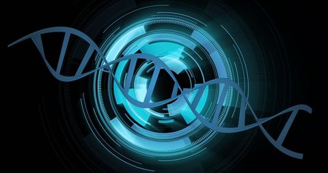 Futuristic Digital DNA Strand Interface Concept