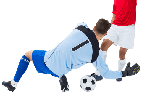 Caucasian Male Goalkeeper Catching Ball Transparent Image - Download Free Stock Videos Pikwizard.com