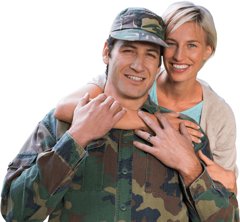 happy soldier embraced by woman on transparent background - Download Free Stock Videos Pikwizard.com