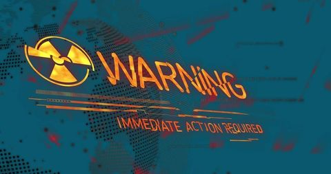 Futuristic radiation warning holographic user interface