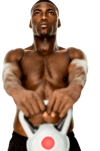 transparent fit young man lifting kettlebell shirtless - Download Free Stock Videos Pikwizard.com