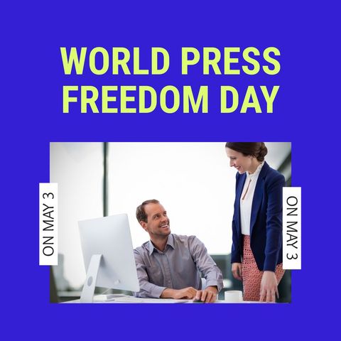Collaborative Workplace Enhancing Innovation on World Press Freedom Day - Download Free Stock Templates Pikwizard.com