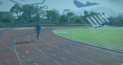 Para Athletics Training with Digital Interface Background
