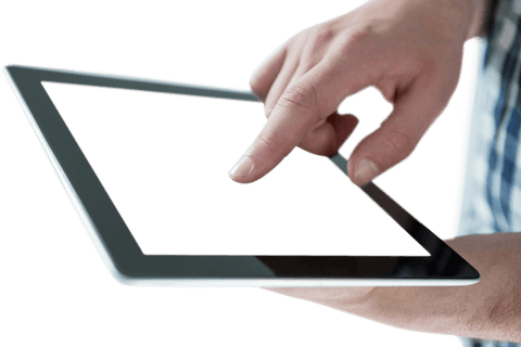 hand interacting with transparent digital tablet screen - Download Free Stock Videos Pikwizard.com