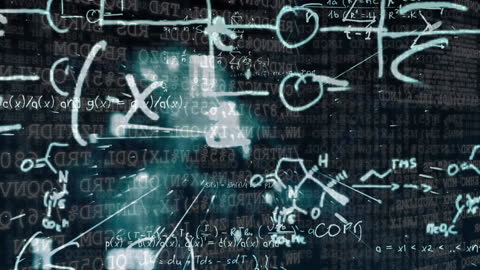 Abstract Digital Coding and Math Formulas Background