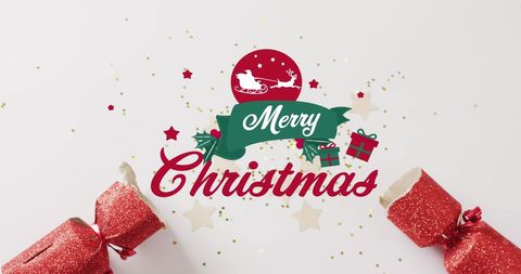 Festive Merry Christmas Card with Decorations - Download Free Stock Images Pikwizard.com