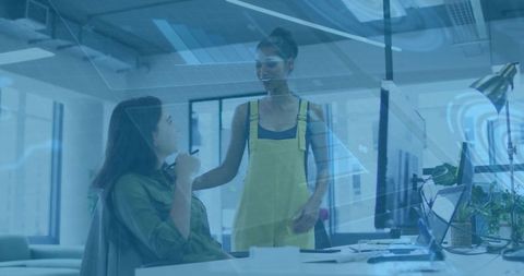 Professional Collaboration in Vibrant Open-Plan Office