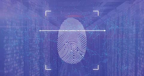 Digital Fingerprint Security in Server Room - Download Free Stock Images Pikwizard.com