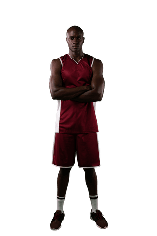 Transparent African American Basketball Player Standing Confidently