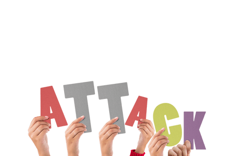 Hands Holding Attack Text on Transparent Background for Sports Theme - Download Free Stock Videos Pikwizard.com