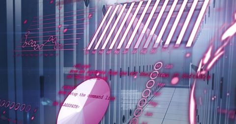 Futuristic Data Analytics Seamlessly Integrated with Modern Server Infrastructure - Download Free Stock Images Pikwizard.com