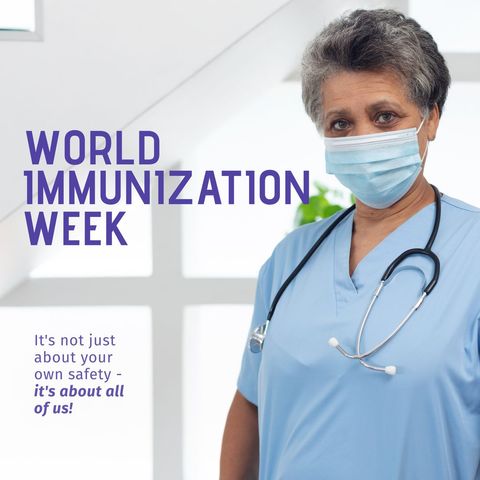 healthcare professional highlighting world immunization week - Download Free Stock Templates Pikwizard.com