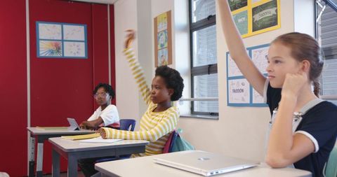 Diverse Students Actively Engaged in Collaborative Classroom