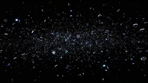 Abstract Geometric Prisms in Dark Futuristic Void Digital Art