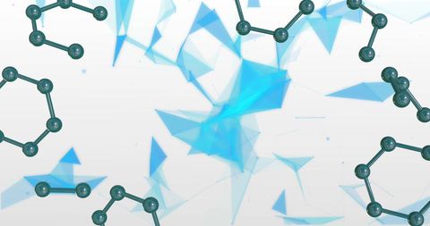 illustration features molecular models against a blue and white abstract background. use it for educational resources, scientific presentations, research reports, or as a visual metaphor for complex connections. it suits a modern and innovative theme, perfect for emphasizing technology-driven solutions.