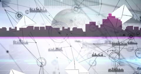 Global Cityscape Network and Data Processing Concept - Download Free Stock Images Pikwizard.com