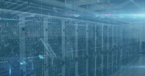 futuristic data center with server racks and illuminated circuit patterns - Download Free Stock Images Pikwizard.com