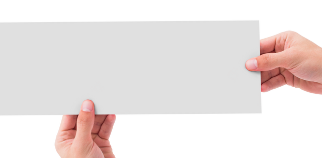 Hands Holding Blank White Card with Transparent Background for Mockup and Design - Download Free Stock Videos Pikwizard.com