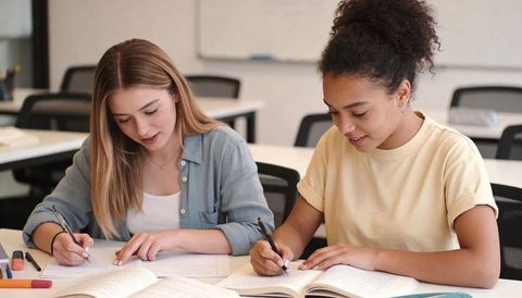 Studying Together: Two Students Collaborating with Open Textbooks and Notes