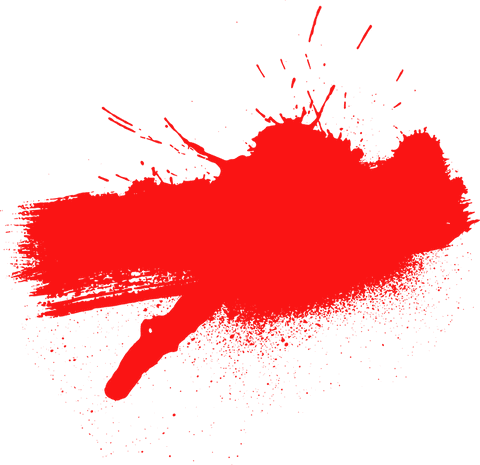 Dynamic Red Paint Splatter on Transparent Background