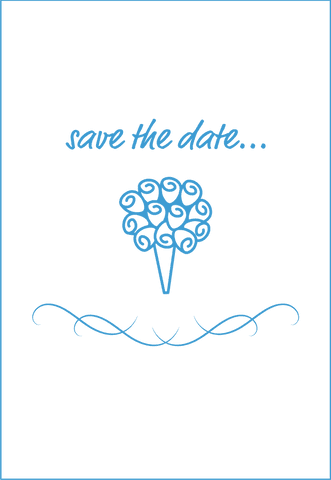 Save the Date Blue Card with Decorative Floral Illustration on Transparent Background - Download Free Stock Videos Pikwizard.com