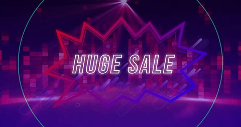 Neon Huge Sale Sign in Digital Shopping Theme - Download Free Stock Images Pikwizard.com