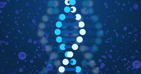 Digital Representation of DNA Strand on Blue Cellular Background - Download Free Stock Images Pikwizard.com