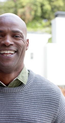 Happy African American Man Smiling Outdoors - Download Free Stock Images Pikwizard.com
