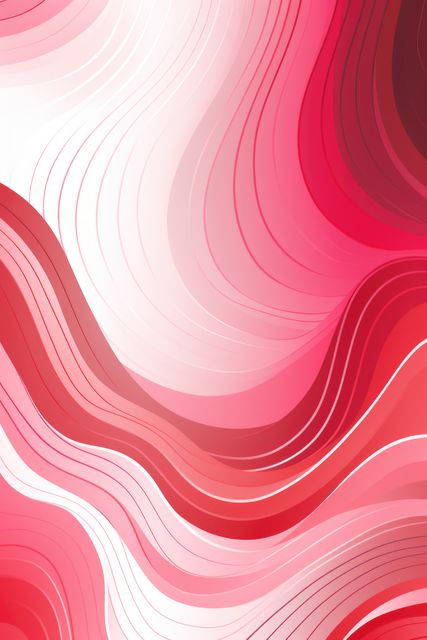 Abstract art featuring red and pink curves and waves. Ideal for use in digital or print designs as a background. Suitable for business presentations, website headers, social media graphics, advertisements, and product packaging.