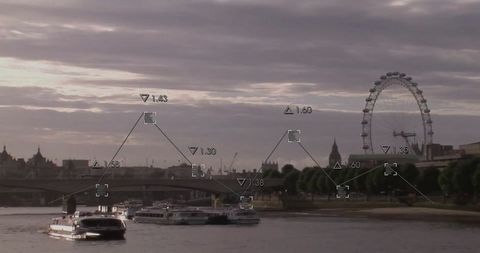 Scenic Evening Riverboat Ride Across London River with Sky Views