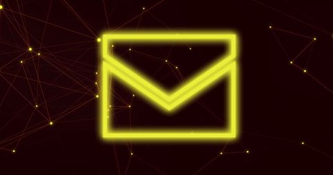 Glowing Digital Envelope Icon With Network Connections - Download Free Stock Images Pikwizard.com