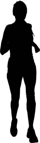 Transparent background athletic woman jogging action