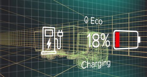 Digital Truck Interface Showing Charging Status - Download Free Stock Images Pikwizard.com