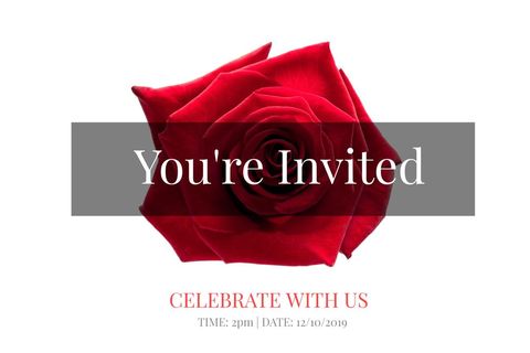 romantic event invitation with red rose theme - Download Free Stock Templates Pikwizard.com
