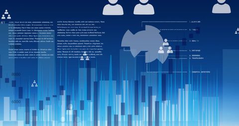 Digital Data Network with Icons on Blue Background - Download Free Stock Images Pikwizard.com