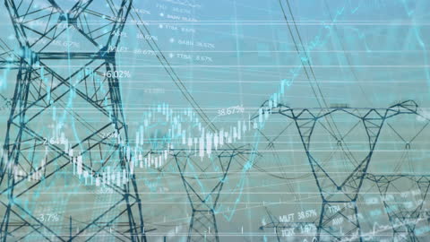 Electric Pylons Embedded with Digital Data Visualization