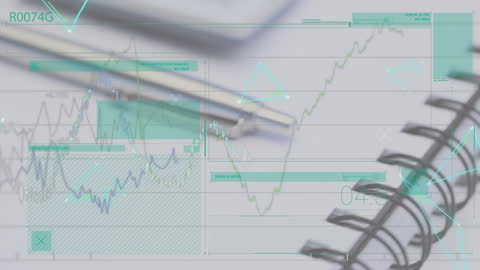 Digital Data Processing Animation Over Business Tools