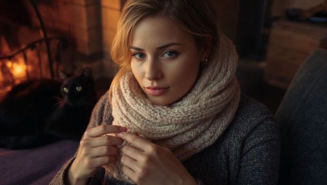 Cozy Evening Relaxation by Fireplace