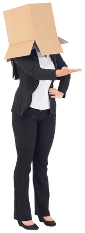 Confident Businesswoman Wearing Box Showing Open Hand Transparent - Download Free Stock Videos Pikwizard.com